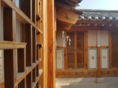 A traditional Hanok house at Bukchon Hanok Village in Seoul