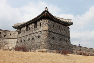 One of the military structures at Hwaseong Fortress used to defend the walls.