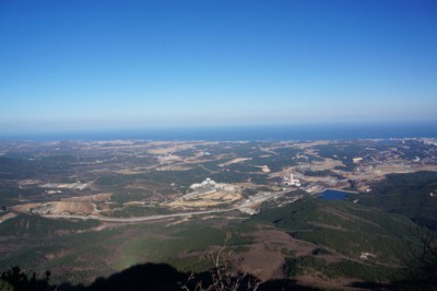 Beautiful views of the east sea from Gwongeumseong Fortress an be seen from a distances