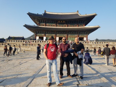 Inside Gyeongbokgung palace looking toward the huge throne hall