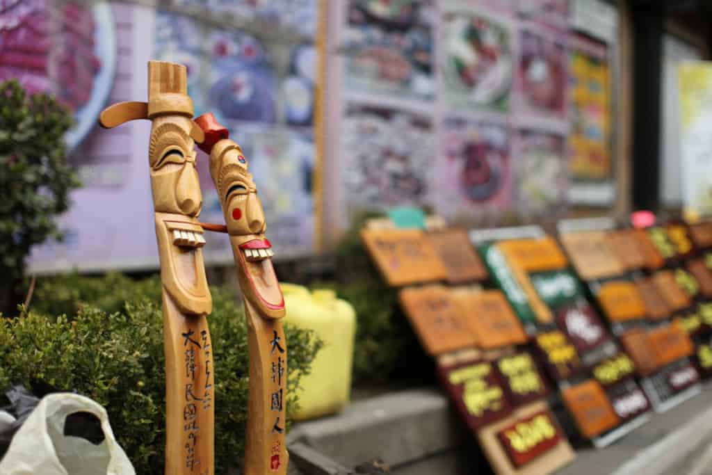 Hand-crafted goods on sale at Insadong-gil Street Market in Seoul