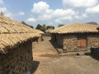 Traditional houses at a folk village on Jeju Island-folk-villag