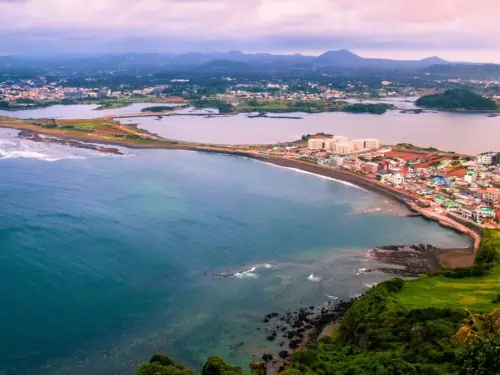 A view from above of where we will stay during ourJeju Island tour