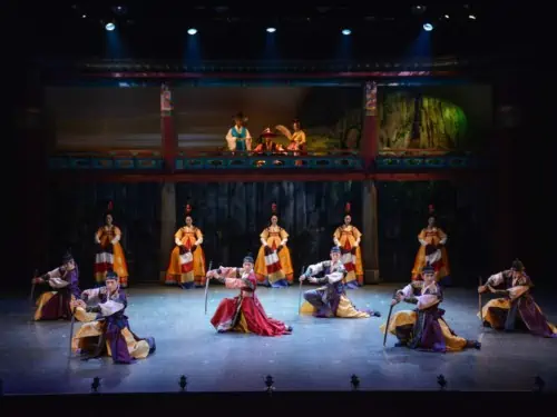 Watching a performance at Jeongdong Theatre