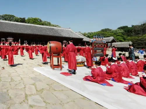 Jongmyo Jerye ritual being performed at Jongmyo Shrine