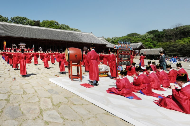 Jongmyo Jerye ritual being performed at Jongmyo Shrine