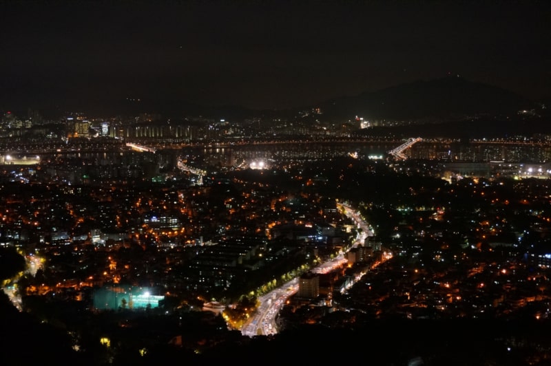 Night view of the city from North Seoul Tower