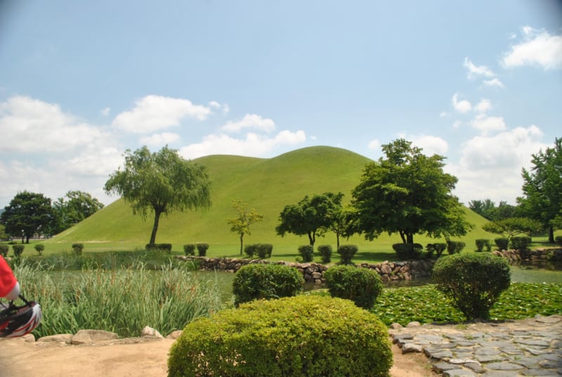 The beautiful burial mounds of the Silla rulers inside Tumuli Park in Gyeongju