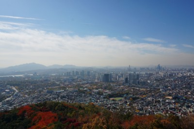 The view of Seoul city from Namsan tower