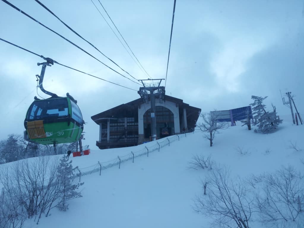 Mt Balwangsan cable car with a snowy winter background