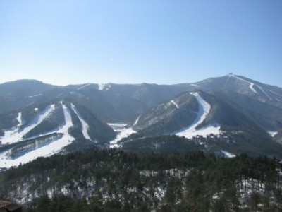 Gorgeous view of Yongpyong Resort from Alpensia Resort