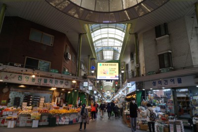 Inside Mangwon Market in Seoul