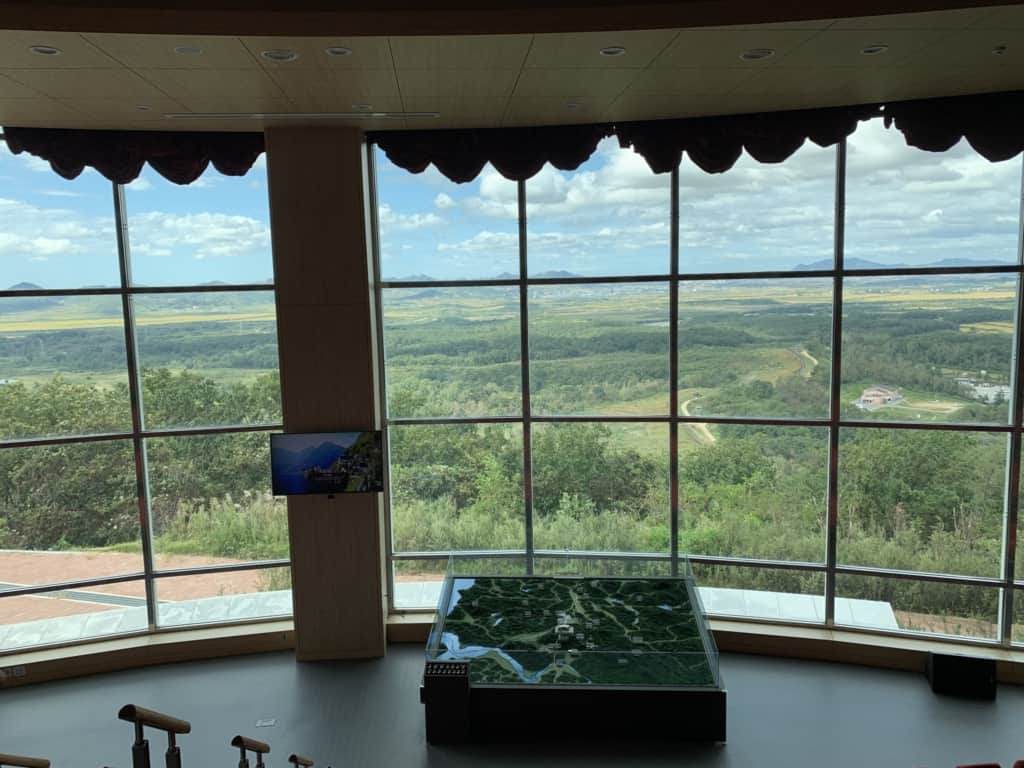 The best view into North Korea from Dorasan Observatory A clear vew of Kijong dong North Korea's propaganda village from the newly built Dorasan Observatory