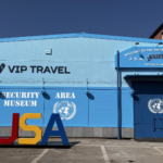 Outside the interactive JSA Museum located in Unification Village with the Demilitarized Zone